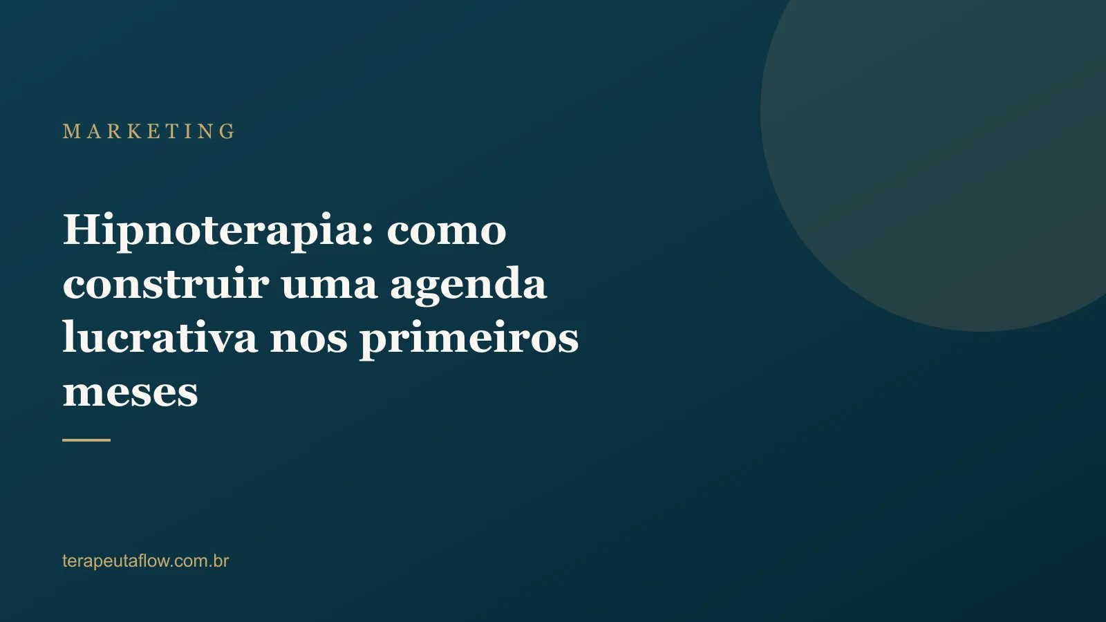 Arte do artigo sobre construir agenda lucrativa em hipnoterapia